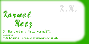 kornel metz business card